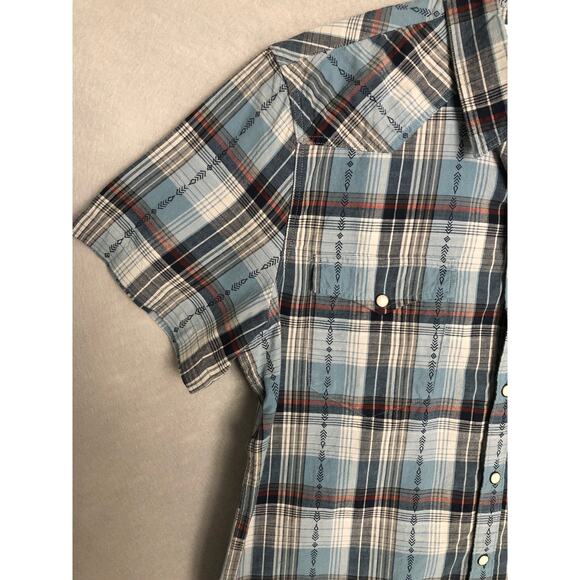 Lucky Brand Western Work Shirt Men's Small Snap Button Short Sleeve NEW - Picture 3 of 9